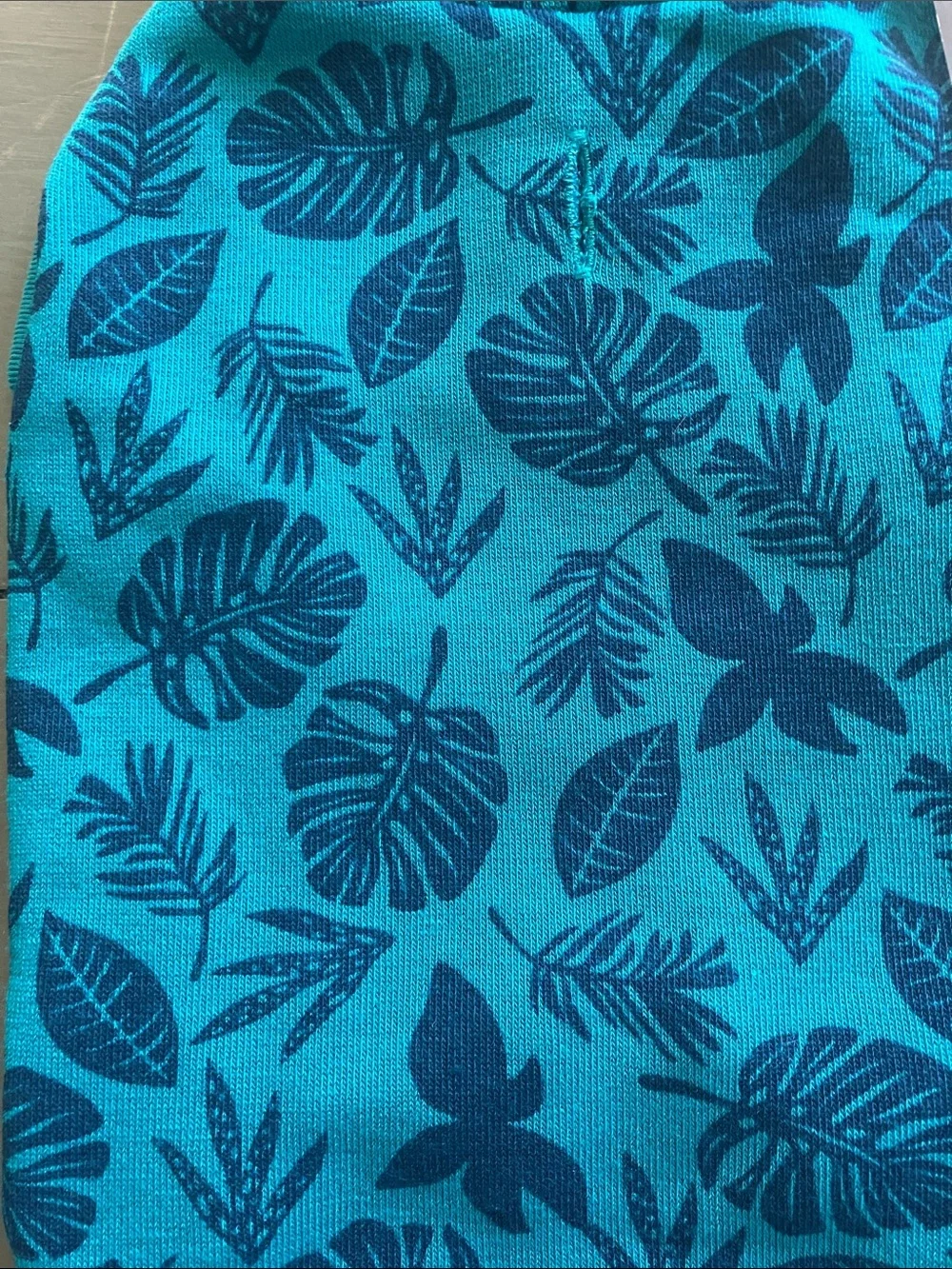CASUAL CANINE Teal & Navy Hawaiian Breeze Tropical Hoodie Small Dog NWT
